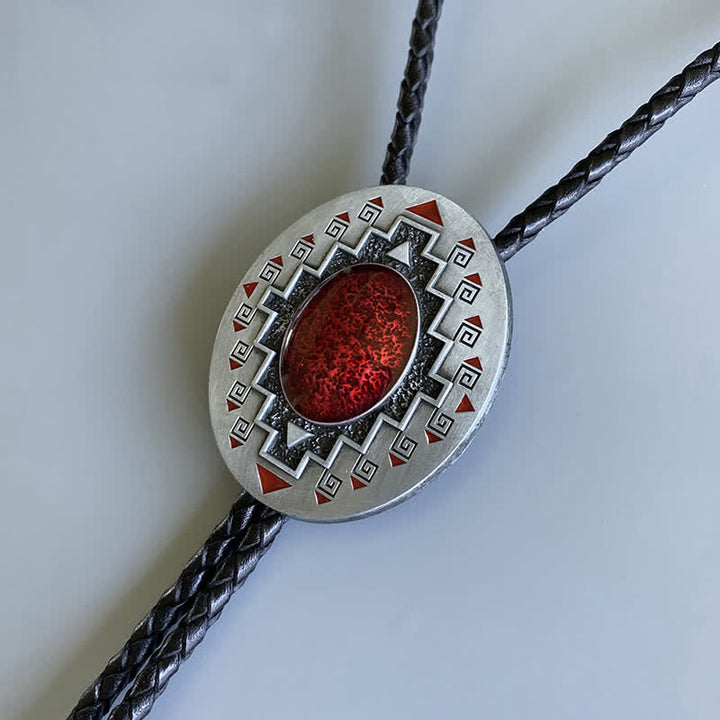Vintage Rubin Western Indianer Totem Bolo Krawatte