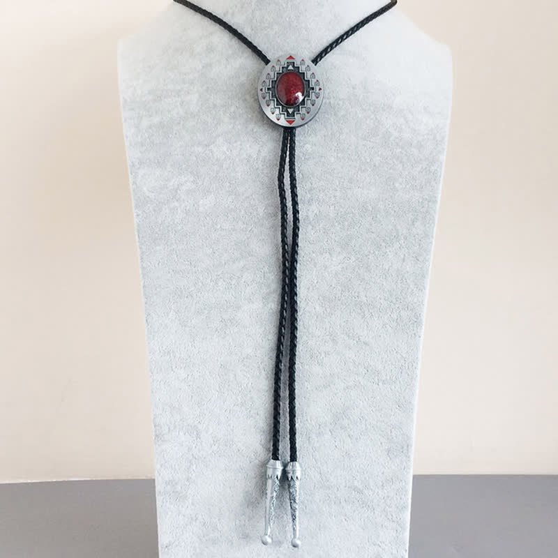 Vintage Rubin Western Indianer Totem Bolo Krawatte