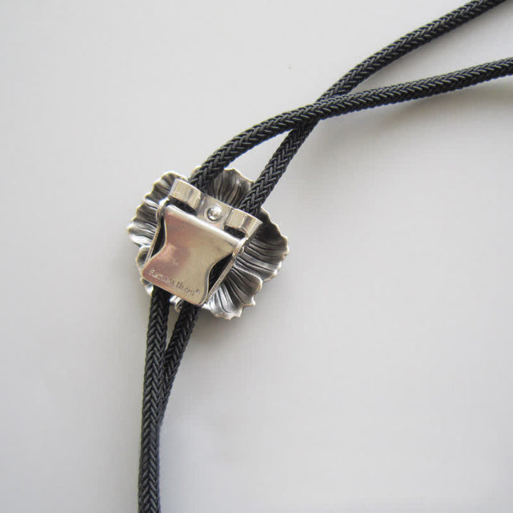 Blaue künstliche Kristall-Rhinestone-Blumenform-Bolo-Krawatte
