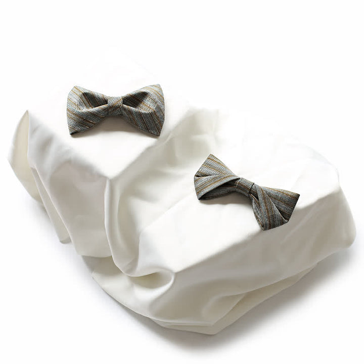 Herren Coffee Green Neutral gestreifte Fliege