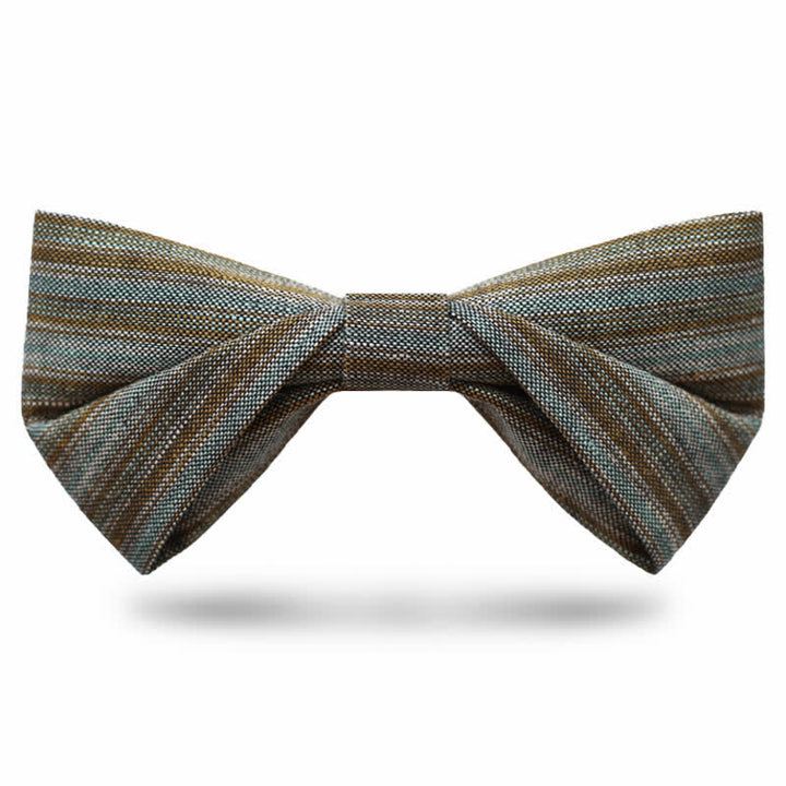 Herren Coffee Green Neutral gestreifte Fliege