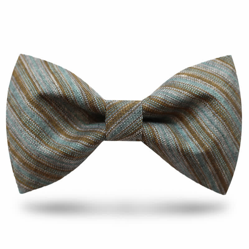 Herren Coffee Green Neutral gestreifte Fliege