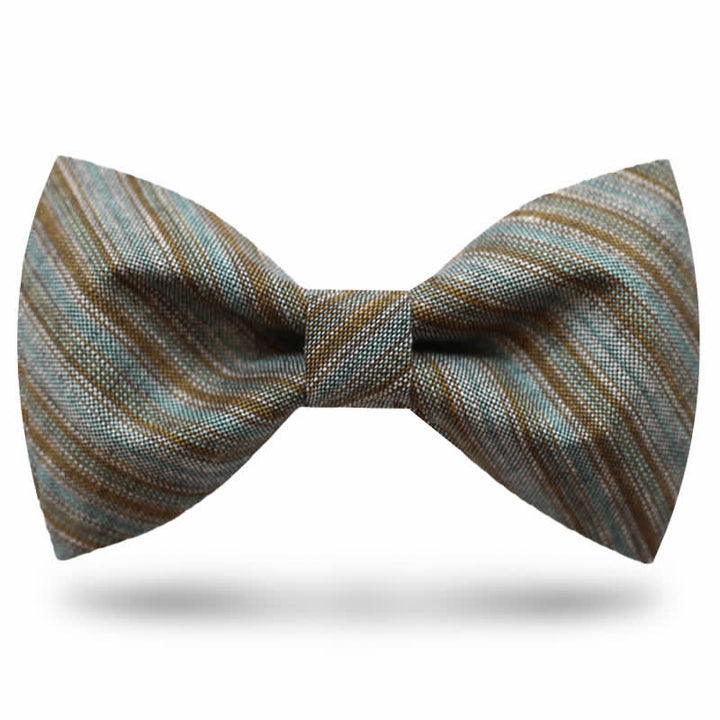 Herren Coffee Green Neutral gestreifte Fliege