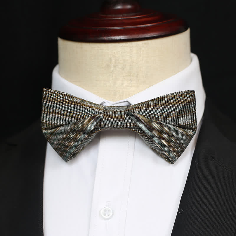 Herren Coffee Green Neutral gestreifte Fliege