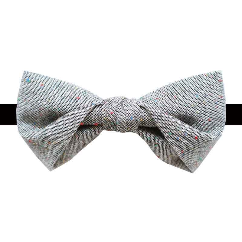 Herren Graue Palette Bunte Punkte Leinen Fliege