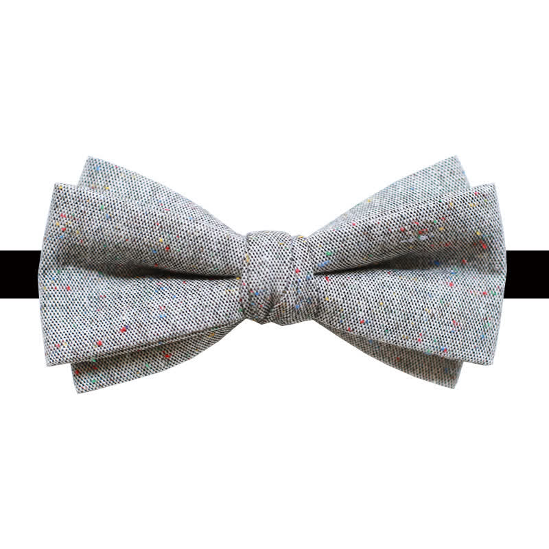 Herren Graue Palette Bunte Punkte Leinen Fliege