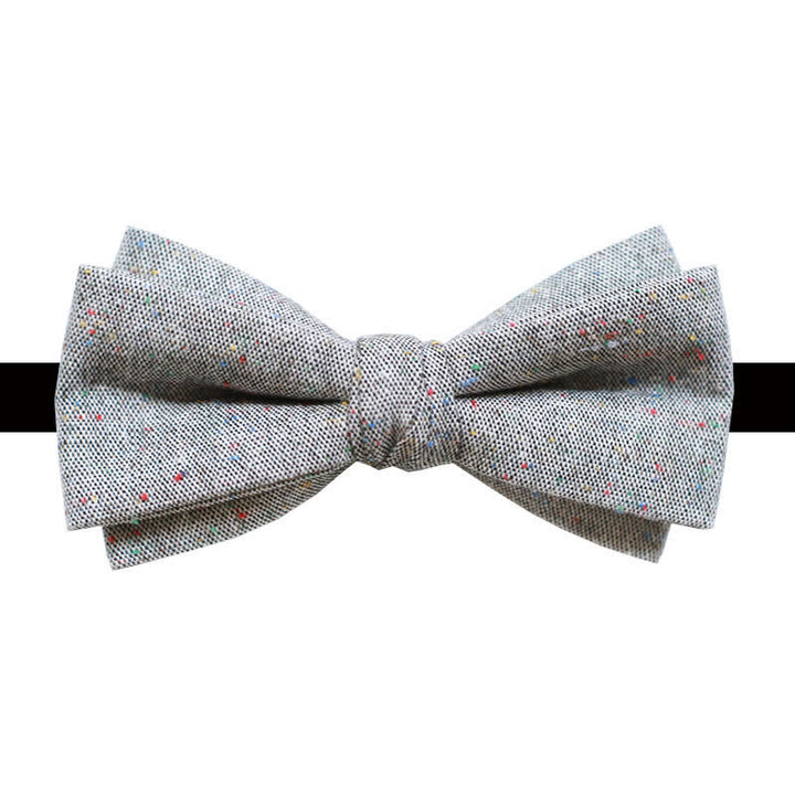 Herren Graue Palette Bunte Punkte Leinen Fliege