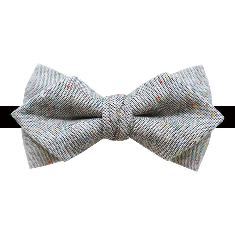 Herren Graue Palette Bunte Punkte Leinen Fliege