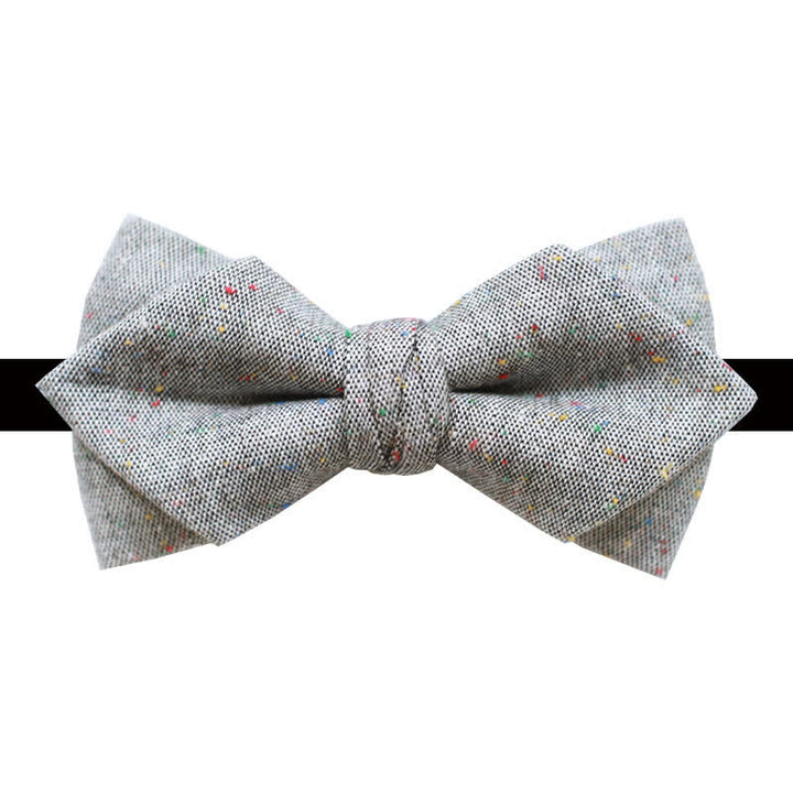 Herren Graue Palette Bunte Punkte Leinen Fliege