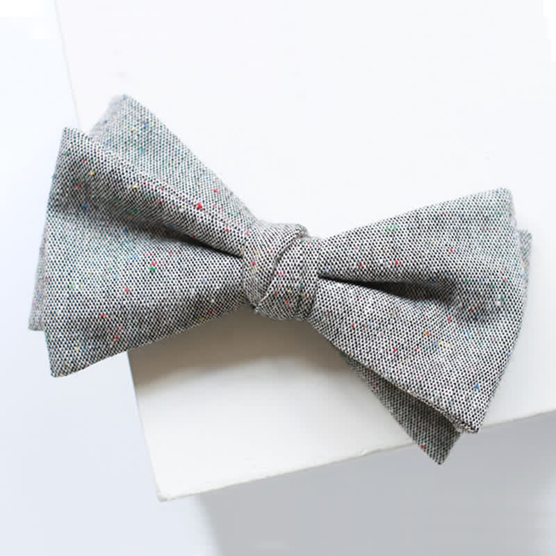 Herren Graue Palette Bunte Punkte Leinen Fliege