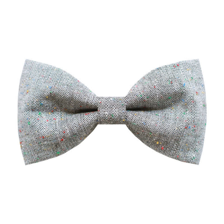 Herren Graue Palette Bunte Punkte Leinen Fliege