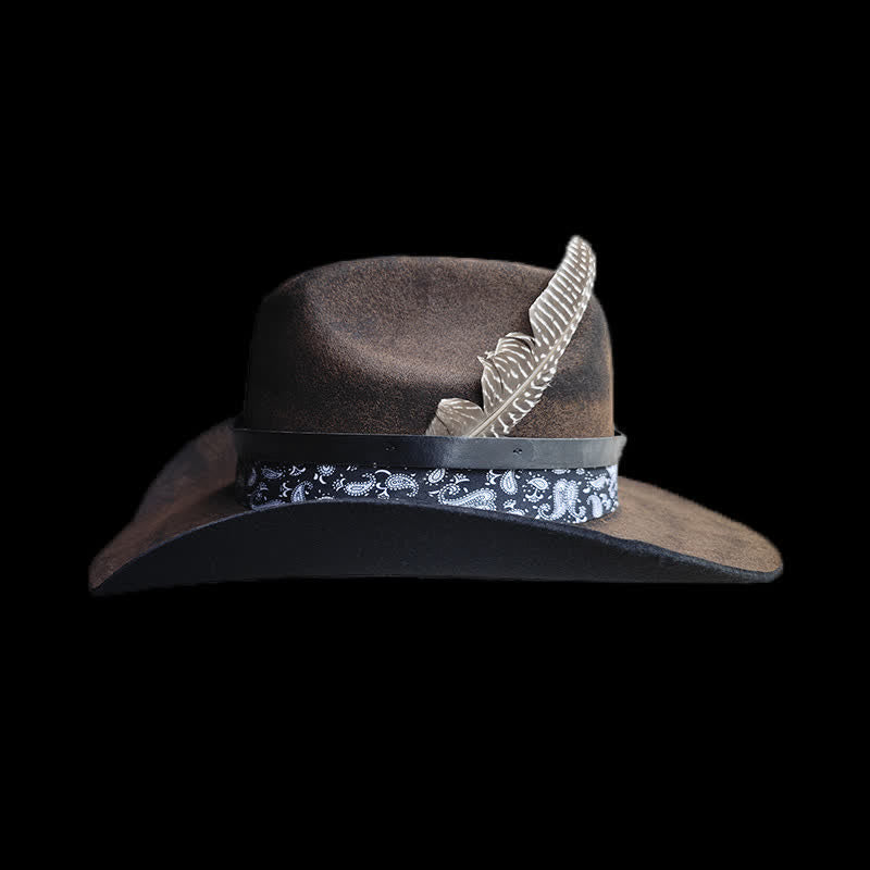 Rock Star Paisley Feder Woll-Cowboyhut - image 2