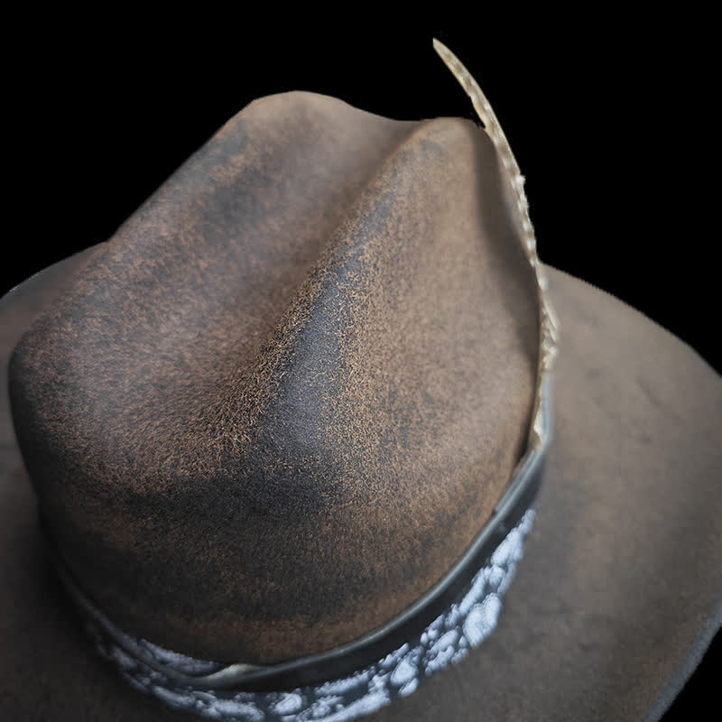 Rock Star Paisley Feder Woll-Cowboyhut - image 5