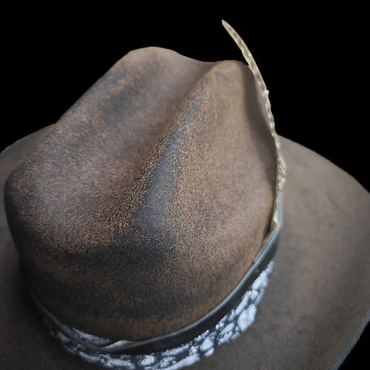 Rock Star Paisley Feder Woll-Cowboyhut - image 5