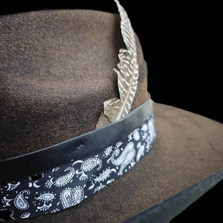 Rock Star Paisley Feder Woll-Cowboyhut