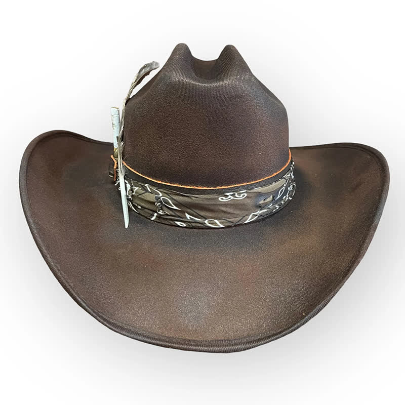 Rock Star Paisley Feder Woll-Cowboyhut - image 1