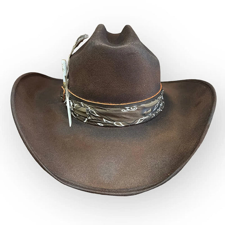 Rock Star Paisley Feder Woll-Cowboyhut - image 1