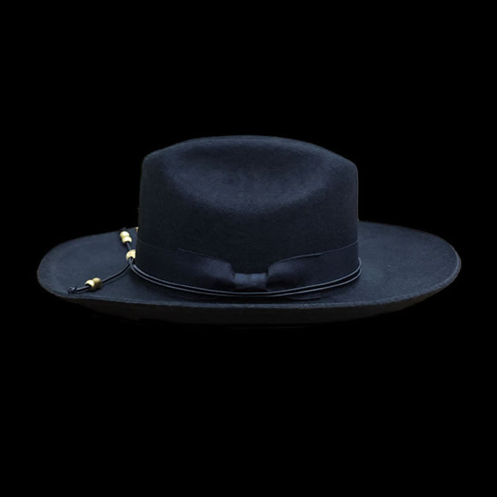 Schwarzer Woll-Cowboyhut mit goldenem Kavalleriedekor - image 2