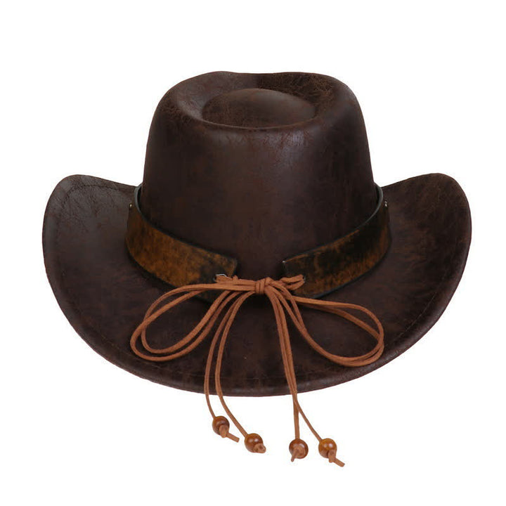 Longhorn Bull Vintage Imitation Leather Crack Cowboy Hat - image 4