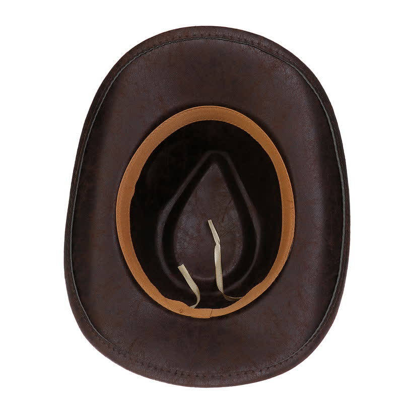 Longhorn Bull Vintage Imitation Leather Crack Cowboy Hat - image 5