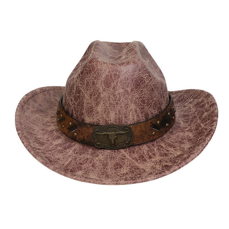 Longhorn Bull Vintage Imitation Leather Crack Cowboy Hat - image 20