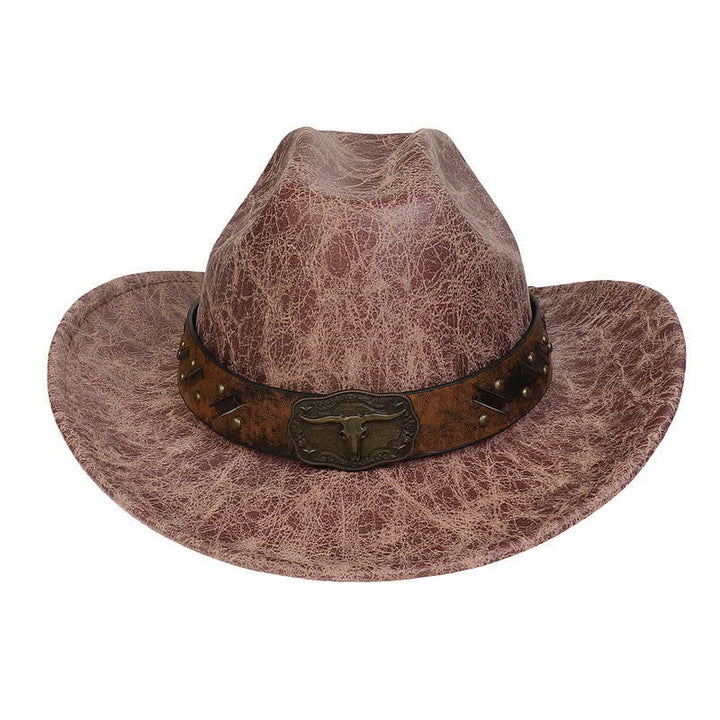 Longhorn Bull Vintage Imitation Leather Crack Cowboy Hat - image 20