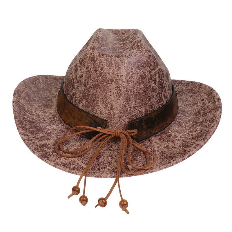 Longhorn Bull Vintage Imitation Leather Crack Cowboy Hat - image 21
