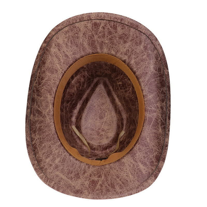 Longhorn Bull Vintage Imitation Leather Crack Cowboy Hat - image 11