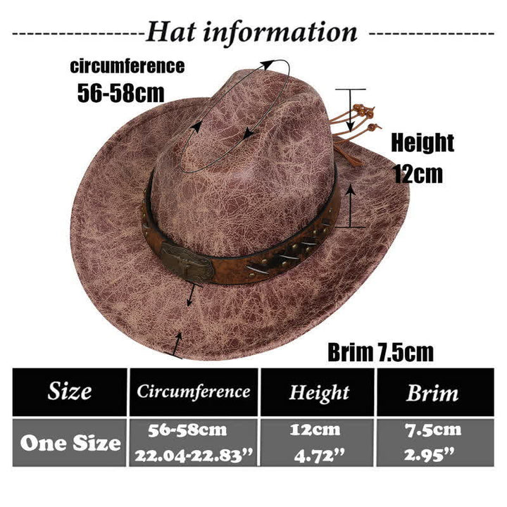 Longhorn Bull Vintage Imitation Leather Crack Cowboy Hat - image 23