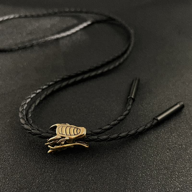 Bronzene Kleine Drachenkopf-Bolo-Krawatte