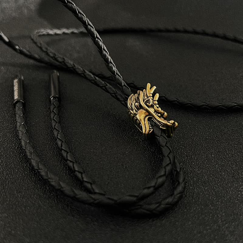 Bronzene Kleine Drachenkopf-Bolo-Krawatte