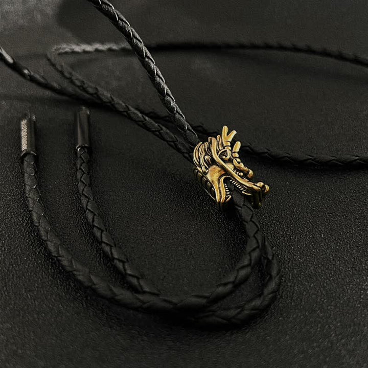 Bronzene Kleine Drachenkopf-Bolo-Krawatte