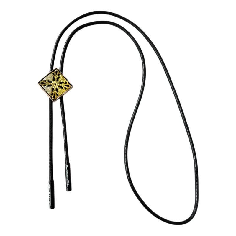 Goldenes Blumenmuster Rautenförmige Bolo-Krawatte