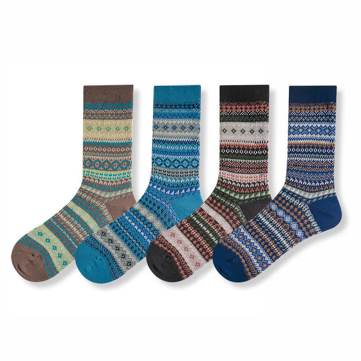 Retro National Style Ethno-gestreifte Socken