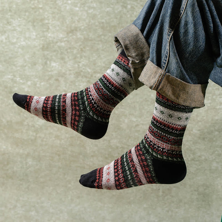 Retro National Style Ethno-gestreifte Socken