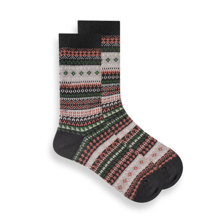 Retro National Style Ethno-gestreifte Socken
