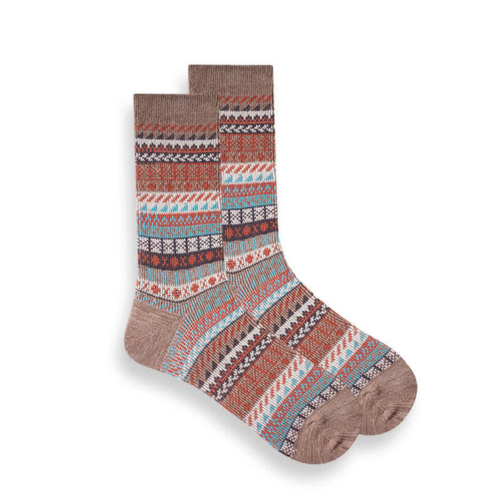 Retro National Style Ethno-gestreifte Socken