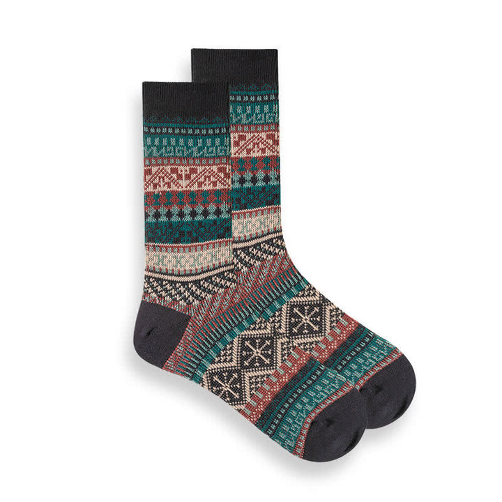 Retro National Style Ethno-gestreifte Socken