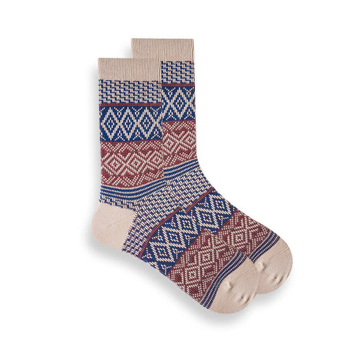 Retro National Style Ethno-gestreifte Socken