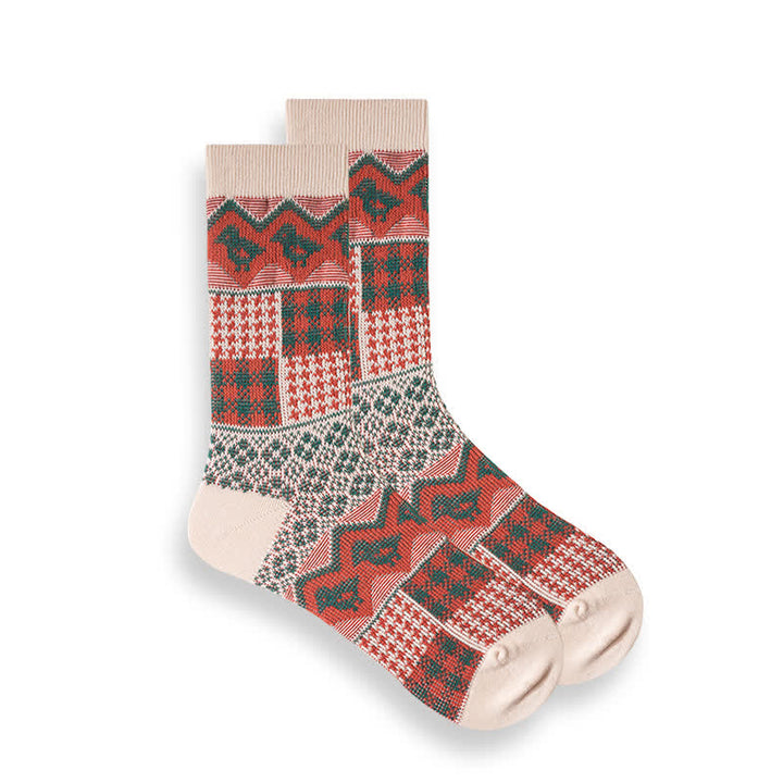 Retro National Style Ethno-gestreifte Socken