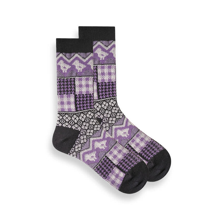 Retro National Style Ethno-gestreifte Socken