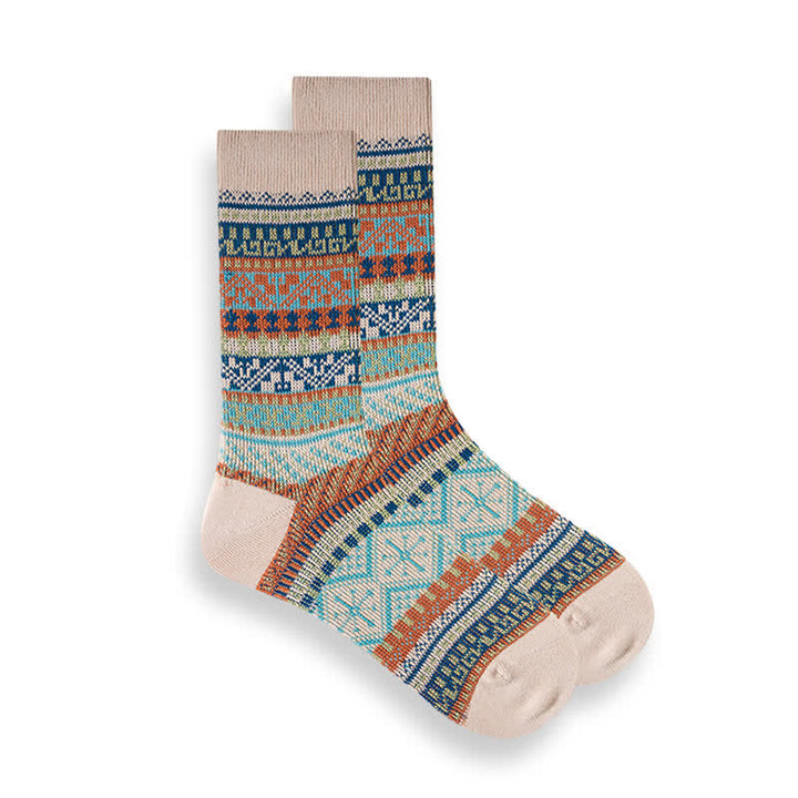 Retro National Style Ethno-gestreifte Socken