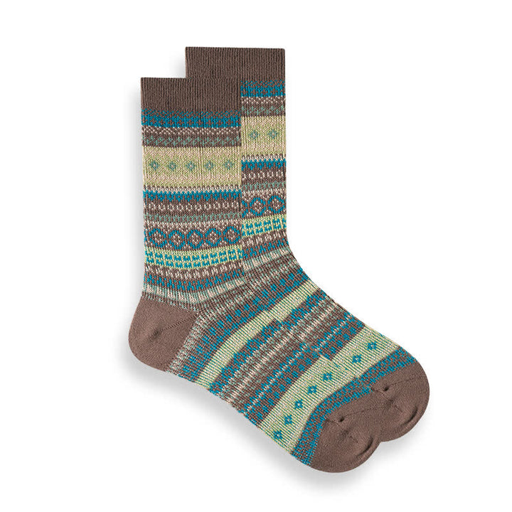 Retro National Style Ethno-gestreifte Socken