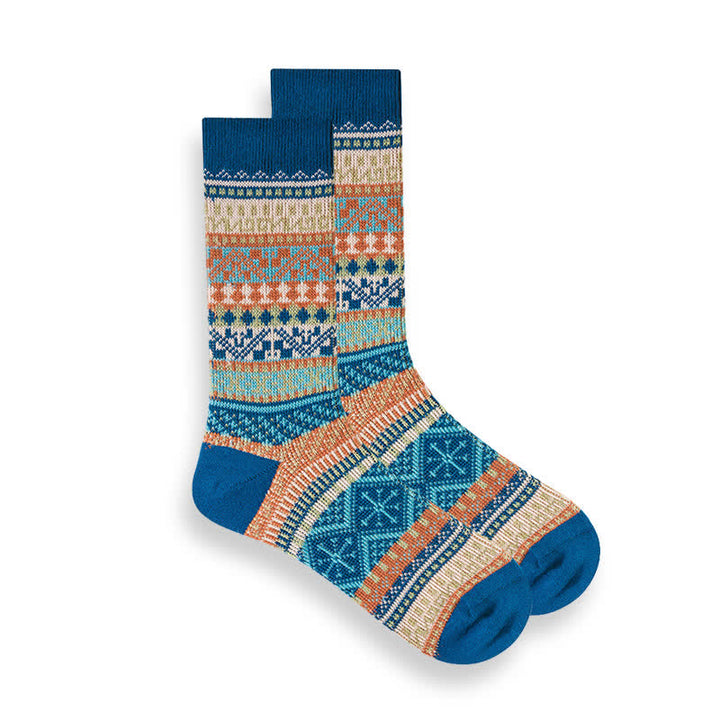 Retro National Style Ethno-gestreifte Socken