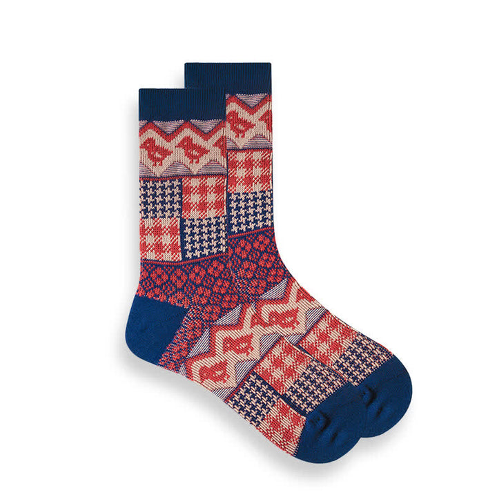 Retro National Style Ethno-gestreifte Socken