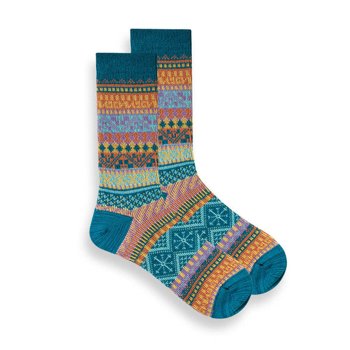 Retro National Style Ethno-gestreifte Socken