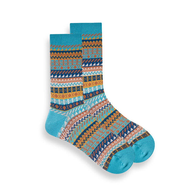 Retro National Style Ethno-gestreifte Socken