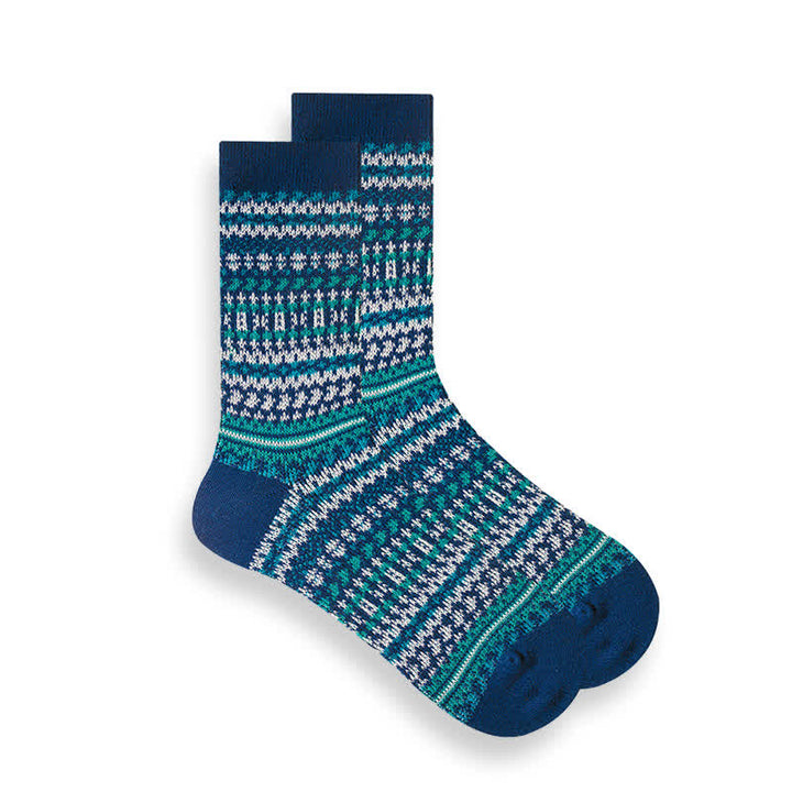 Retro National Style Ethno-gestreifte Socken