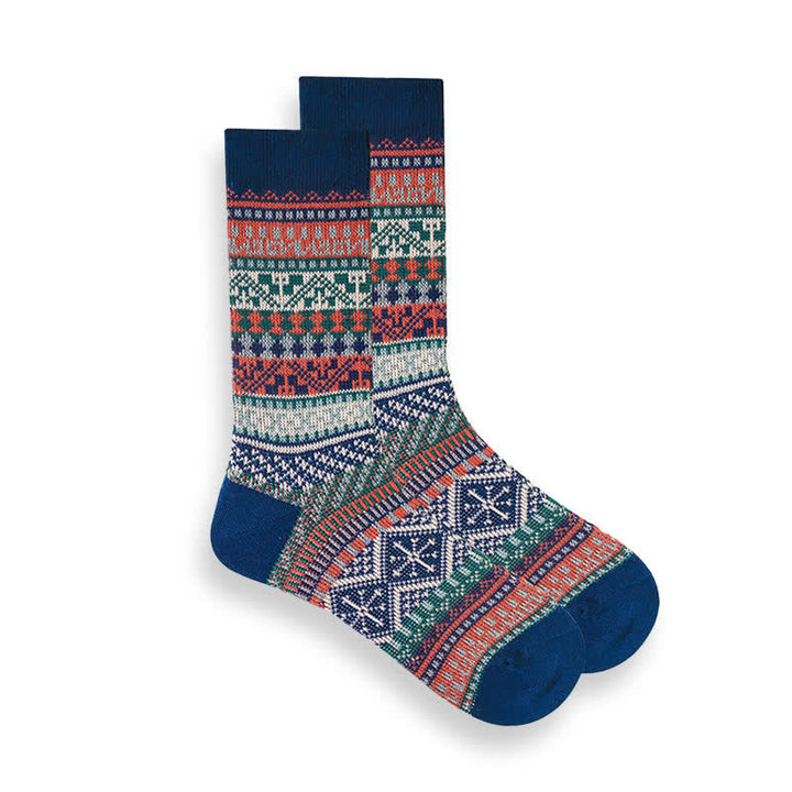 Retro National Style Ethno-gestreifte Socken
