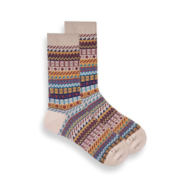 Retro National Style Ethno-gestreifte Socken